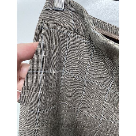 Willi Smith Vtg Y2K Brown Window Pane Plaid Slacks Pants Wide Leg Womens‎ 10 NWT - Picture 9 of 16